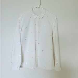 Like new Rails Women's Rainbow Heart Embroidered Button-Front Shirt